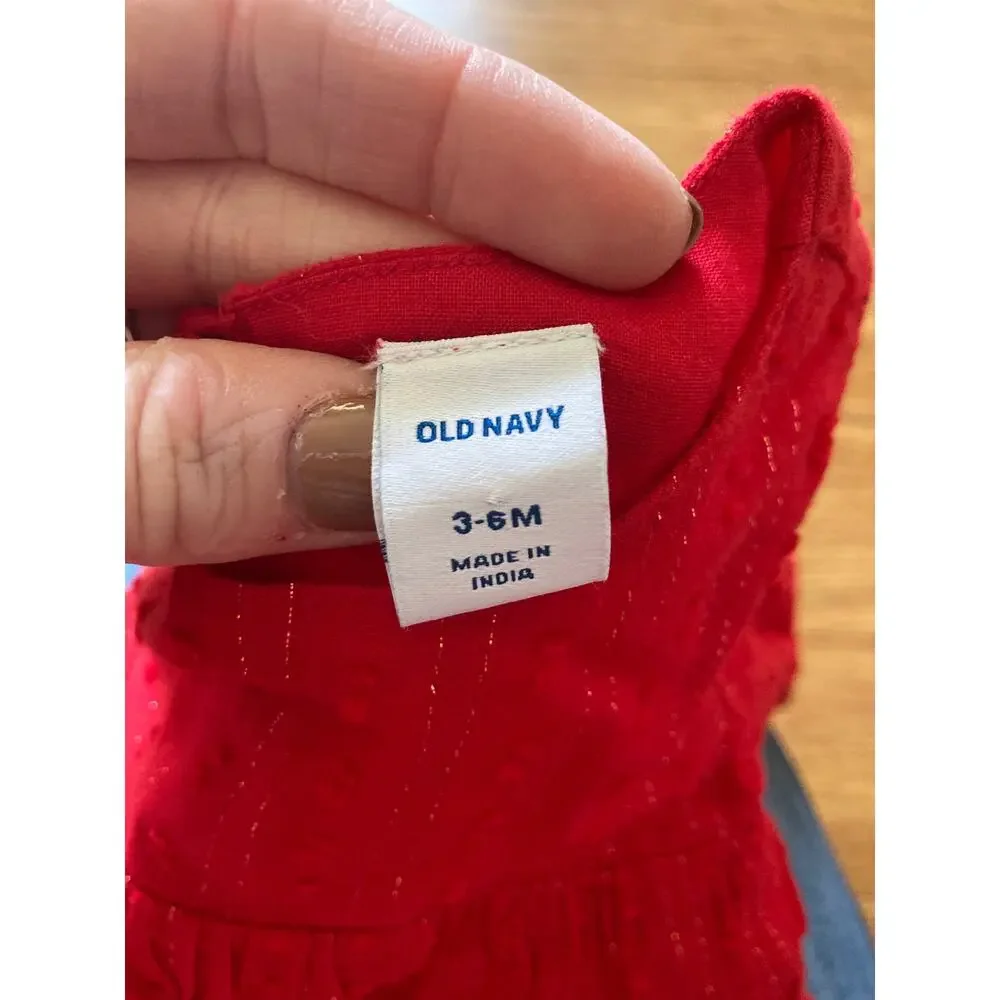 Old Navy Baby Girl Red Pullover Dress, Size 3-6M